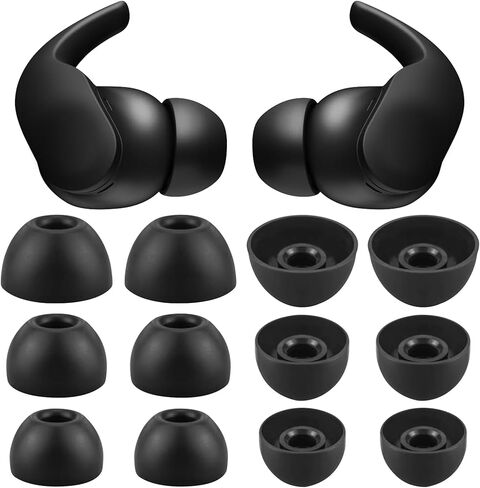أطراف أذن لجهاز Beats Fit Pro - 6 أزواج من وسائد الأذن السيليكون، ملحقات بديلة، L/M/S، أسود in Kuwait