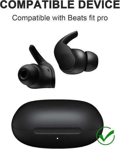 أطراف أذن لجهاز Beats Fit Pro - 6 أزواج من وسائد الأذن السيليكون، ملحقات بديلة، L/M/S، أسود in Kuwait
