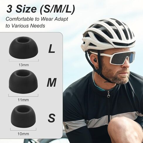 أطراف أذن لجهاز Beats Fit Pro - 6 أزواج من وسائد الأذن السيليكون، ملحقات بديلة، L/M/S، أسود in Kuwait