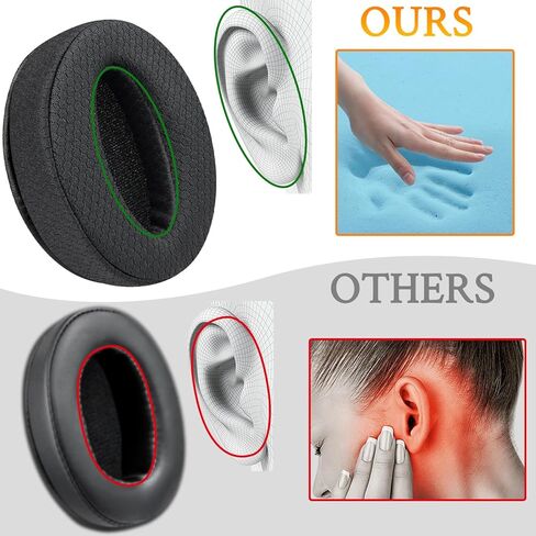SOULWIT Mesh Fabric Earpads Replacement for Sennheiser HD 4.50BT/HD 4.50BTNC/HD4.50SE/HD4.40BT/HD4.30G/HD4.20S/HD458BT/HD 450/HD450BT/HD400S/HD350BT/Adapt 360(MB 360 UC)/Adapt 361 - Black in Saudi Arabia