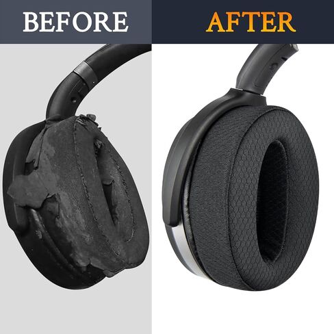 SOULWIT Mesh Fabric Earpads Replacement for Sennheiser HD 4.50BT/HD 4.50BTNC/HD4.50SE/HD4.40BT/HD4.30G/HD4.20S/HD458BT/HD 450/HD450BT/HD400S/HD350BT/Adapt 360(MB 360 UC)/Adapt 361 - Black in Saudi Arabia