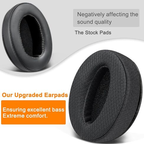 SOULWIT Mesh Fabric Earpads Replacement for Sennheiser HD 4.50BT/HD 4.50BTNC/HD4.50SE/HD4.40BT/HD4.30G/HD4.20S/HD458BT/HD 450/HD450BT/HD400S/HD350BT/Adapt 360(MB 360 UC)/Adapt 361 - Black in Saudi Arabia