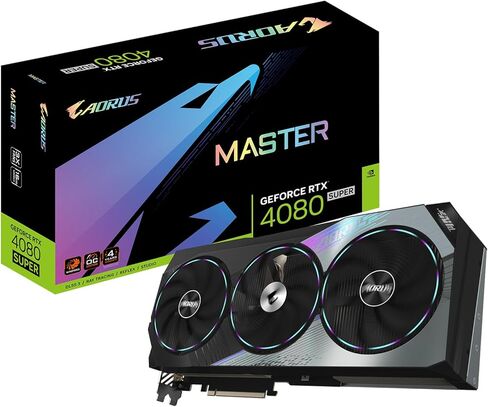 GIGABYTE AORUS GeForce RTX 4080 Super Master 16G Graphics Card, 3X WINDFORCE Fans, 16GB 256-bit GDDR6X, GV-N408SAORUS M-16GD Video Card in Saudi Arabia