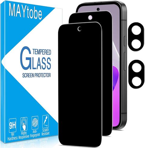 MAYtobe [2+2 Pack for Google Pixel 9A Privacy Screen Protector, Privacy Tempered Film with Camera Lens Protector for Pixel 9A, No Bubbles, Anti Scratch, Easy to Install in Saudi Arabia