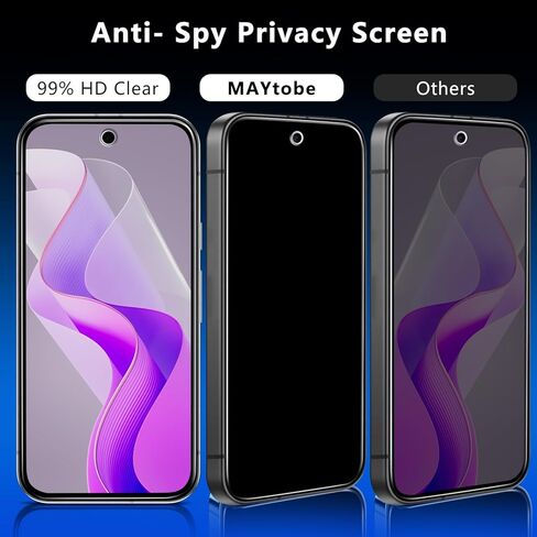 MAYtobe [2+2 Pack for Google Pixel 9A Privacy Screen Protector, Privacy Tempered Film with Camera Lens Protector for Pixel 9A, No Bubbles, Anti Scratch, Easy to Install in Saudi Arabia