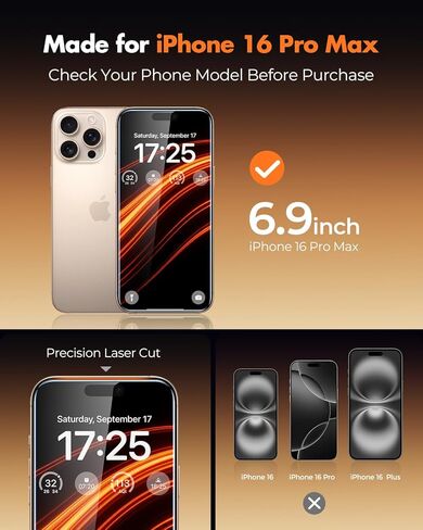 UNBREAKcable 2 Pack for iPhone 16 Pro Max Screen Protector, AR Anti Reflection 9H+ Tempered Glass, Anti-Glare, Enhanced Clarity, Anti-Blue Light, Polishing Cloth Included in Saudi Arabia