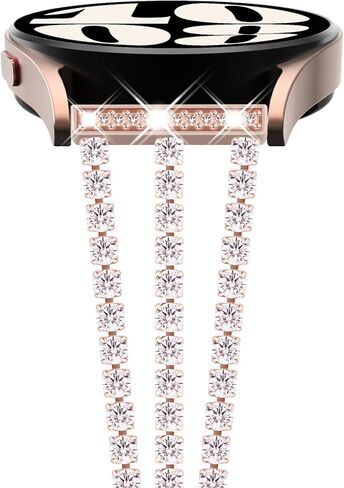 NewWays for Samsung Galaxy Watch 8/8 Classic Bands, Galaxy Watch 7 6 5 4 Bands, Women Metal Replacement Bling Jewelry Bracelet Rhinestone Strap Wristband for Galaxy Watch 8 7 6 5 4 in Saudi Arabia
