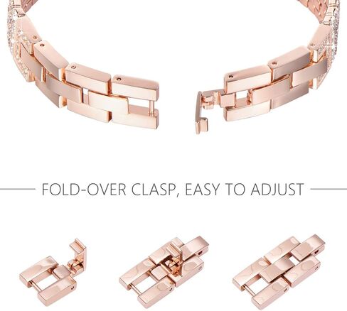 NewWays for Samsung Galaxy Watch 8/8 Classic Bands, Galaxy Watch 7 6 5 4 Bands, Women Metal Replacement Bling Jewelry Bracelet Rhinestone Strap Wristband for Galaxy Watch 8 7 6 5 4 in Saudi Arabia