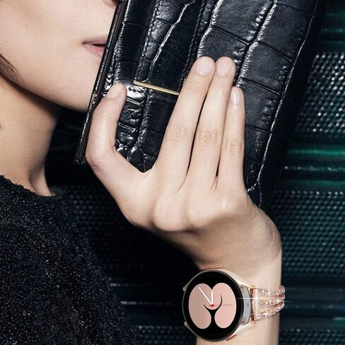 NewWays for Samsung Galaxy Watch 8/8 Classic Bands, Galaxy Watch 7 6 5 4 Bands, Women Metal Replacement Bling Jewelry Bracelet Rhinestone Strap Wristband for Galaxy Watch 8 7 6 5 4 in Saudi Arabia