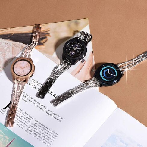 NewWays for Samsung Galaxy Watch 8/8 Classic Bands, Galaxy Watch 7 6 5 4 Bands, Women Metal Replacement Bling Jewelry Bracelet Rhinestone Strap Wristband for Galaxy Watch 8 7 6 5 4 in Saudi Arabia