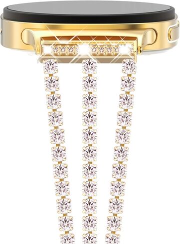 NewWays for Samsung Galaxy Watch 8/8 Classic Bands, Galaxy Watch 7 6 5 4 Bands, Women Metal Replacement Bling Jewelry Bracelet Rhinestone Strap Wristband for Galaxy Watch 8 7 6 5 4 in Saudi Arabia