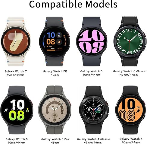 4 Pack Bands Compatible with Samsung Galaxy Watch 7 Bands 40mm 44mm, 20mm No Gap Silicone Sport Strap for Galaxy Watch 7 6 5 4 FE Women Men in Saudi Arabia