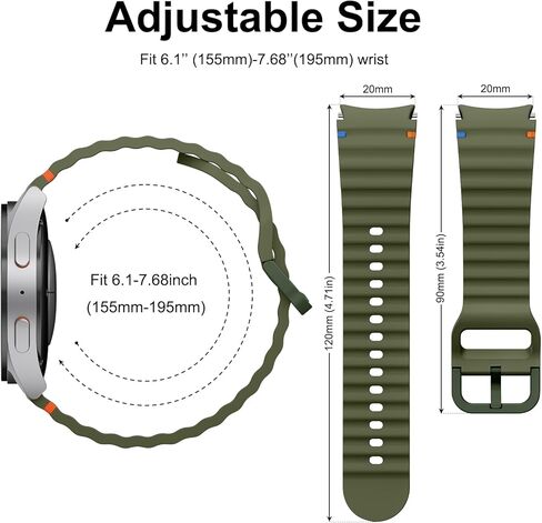 4 Pack Bands Compatible with Samsung Galaxy Watch 7 Bands 40mm 44mm, 20mm No Gap Silicone Sport Strap for Galaxy Watch 7 6 5 4 FE Women Men in Saudi Arabia