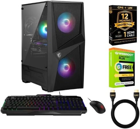 MSI Codex Z2 Gaming Desktop PC AMD Ryzen 7 8700F 5GHz GeForce RTX 5060 32GB DDR5 RAM 1TB PCIe Gen4 SSD Windows 11 WiFi 6E Bluetooth HDMI DP USB C CPS 12 Mo Protection HDMI Cable Webroot 6 Mo Antivirus in Saudi Arabia