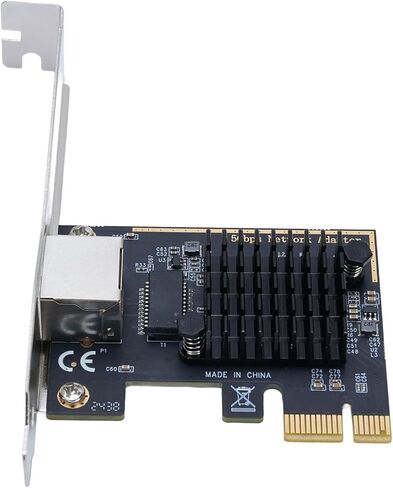EBTOOLS 5G PCIe Network Card, Gigabit Ethernet Adapter with RTL8126 Chipset for Desktop PC, Low Profile Bracket, 2.5G 5Gbps Adaptive Speed, Compatible with in Saudi Arabia