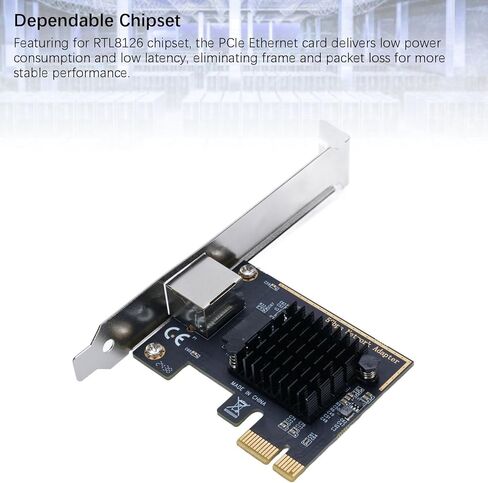 EBTOOLS 5G PCIe Network Card, Gigabit Ethernet Adapter with RTL8126 Chipset for Desktop PC, Low Profile Bracket, 2.5G 5Gbps Adaptive Speed, Compatible with in Saudi Arabia