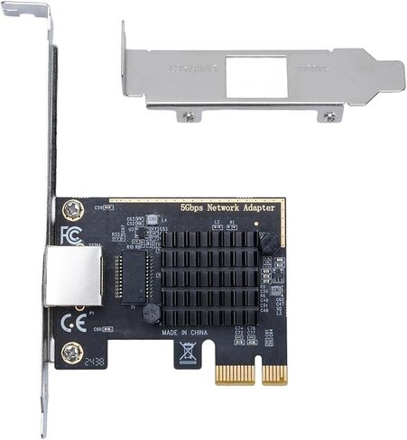 EBTOOLS 5G PCIe Network Card, Gigabit Ethernet Adapter with RTL8126 Chipset for Desktop PC, Low Profile Bracket, 2.5G 5Gbps Adaptive Speed, Compatible with in Saudi Arabia