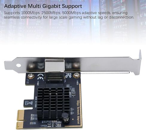 EBTOOLS 5G PCIe Network Card, Gigabit Ethernet Adapter with RTL8126 Chipset for Desktop PC, Low Profile Bracket, 2.5G 5Gbps Adaptive Speed, Compatible with in Saudi Arabia