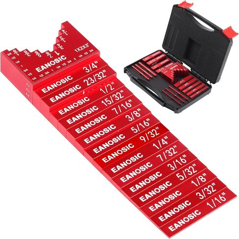 EANOSIC Setup Blocks Height Gauge Set, 8pcs Precision Aluminum Setup Bars for Router and Table Saw Accessories Woodworking Set Up, Bars Include Laser Engraved Size Markings (Extra Long 4 Inch) in Saudi Arabia