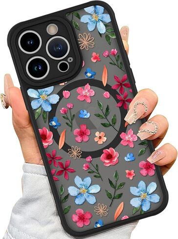 حافظة AIGOMARA مصنوعة لهاتف iPhone 17 Pro [متوافقة مع MagSafe] تصميم بنمط شريط أسود ناعم وممتص للصدمات من البولي يوريثين الحراري الصلب وغطاء خلفي مضاد للسقوط ومضاد للصدمات وغطاء مغناطيسي نحيف للنساء والفتيات in Kuwait