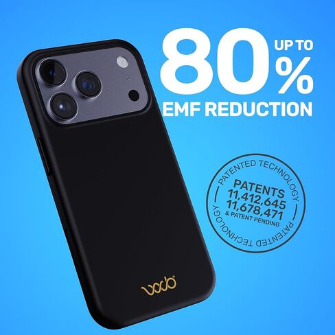 WAVEBLOCK EMF Protection Silicone iPhone Case Compatible with iPhone 17 Pro, Radiation Blocker, 5G Shield Reduction, Lightweight, USA Patented and Tested in FCC Lab, Black in Kuwait