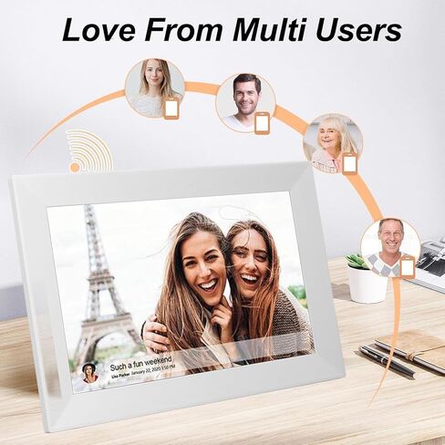 Digital Picture Frame, 10.1 Inch HD Touchscreen Electronic Photo Frame, 16GB Memory, Easy to Share Photos Video via App, for Mom Men Family (US Plug) in Saudi Arabia