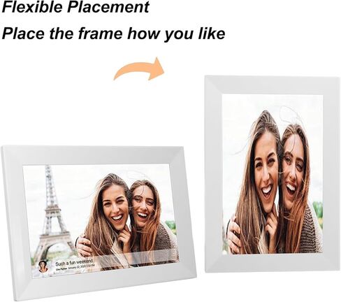 Digital Picture Frame, 10.1 Inch HD Touchscreen Electronic Photo Frame, 16GB Memory, Easy to Share Photos Video via App, for Mom Men Family (US Plug) in Saudi Arabia