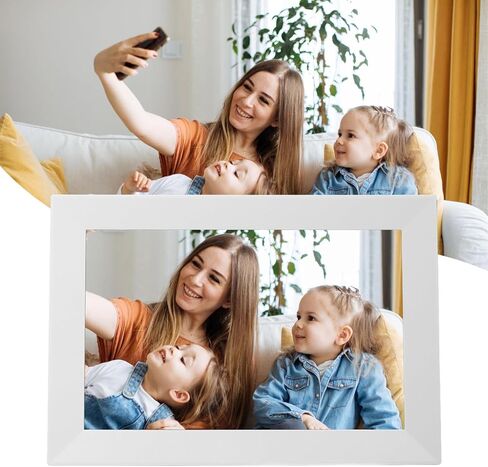 Digital Picture Frame, 10.1 Inch HD Touchscreen Electronic Photo Frame, 16GB Memory, Easy to Share Photos Video via App, for Mom Men Family (US Plug) in Saudi Arabia