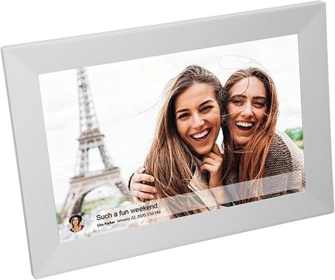 10.1 Inch Digital Picture Frame, White HD Touchscreen Wall Mount Smart Digital Photo Frame, Easy to Share Photos Video via APP for Home Family (US Plug) in Saudi Arabia