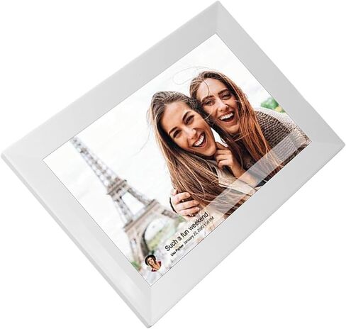 10.1 Inch Digital Picture Frame, White HD Touchscreen Wall Mount Smart Digital Photo Frame, Easy to Share Photos Video via APP for Home Family (US Plug) in Saudi Arabia