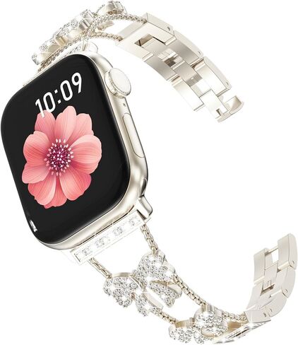Compatible with Apple Watch 38mm 40mm 41mm 42mm 44mm 45mm 46mm 49mm for Women, Jewelry Bracelet Designer Dressy Replacement Metal Strap for iWatch Series 11 10 9 8 7 6 5 4 3 2 1 SE Ultra in Saudi Arabia