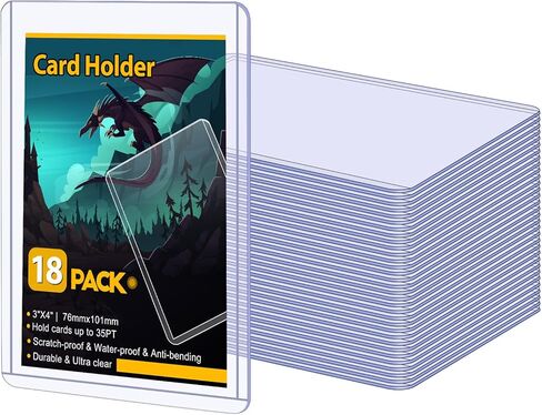 Sooez 32 Card Sleeves Hard Plastic Card Holder for Trading Card 3"x4", 35PT in Saudi Arabia