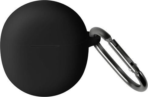 حافظة سيليكون Geiomoo لسماعات Google Pixel Buds 2A، غطاء حماية ناعم ومرن مقاوم للخدش مع حلقة تسلق (أسود) in Kuwait