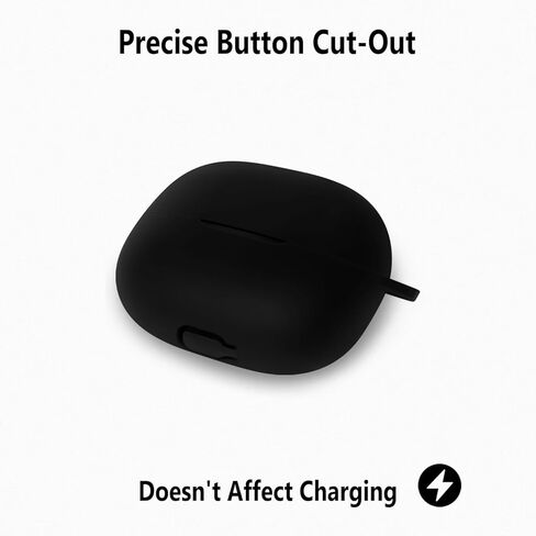 حافظة سيليكون Geiomoo لهاتف Baseus BP1 Pro، غطاء حماية مرن ناعم مقاوم للخدش مع حلقة تسلق (أسود) in Kuwait