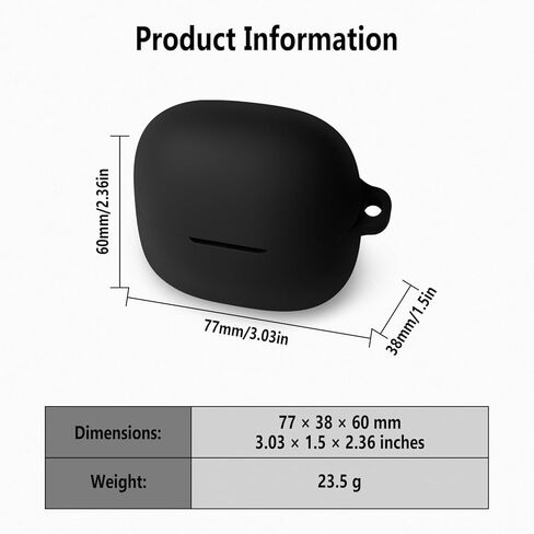 حافظة سيليكون Geiomoo لهاتف Baseus BP1 Pro، غطاء حماية مرن ناعم مقاوم للخدش مع حلقة تسلق (أسود) in Kuwait