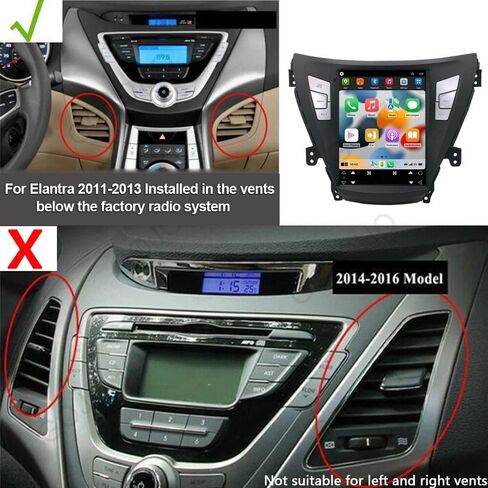 Car Radio for Hyundai Elantra 2011 2012 2013, Elantra Coupe GLS 2013 with Apple Carplay & Android Auto, 9.7-Inch Touch Screen Car Stereo with GPS Bluetooth WiFi Double Din DSP FM RDS Camera, 4+64GB in Kuwait