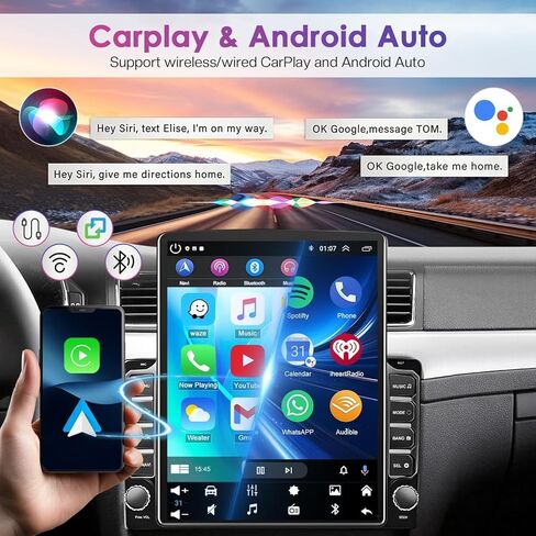 Car Radio for Hyundai Elantra 2011 2012 2013, Elantra Coupe GLS 2013 with Apple Carplay & Android Auto, 9.7-Inch Touch Screen Car Stereo with GPS Bluetooth WiFi Double Din DSP FM RDS Camera, 4+64GB in Kuwait