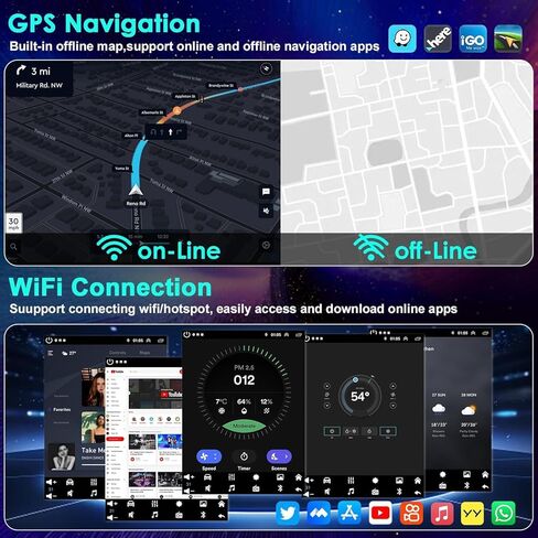 Car Radio for Hyundai Elantra 2011 2012 2013, Elantra Coupe GLS 2013 with Apple Carplay & Android Auto, 9.7-Inch Touch Screen Car Stereo with GPS Bluetooth WiFi Double Din DSP FM RDS Camera, 4+64GB in Kuwait
