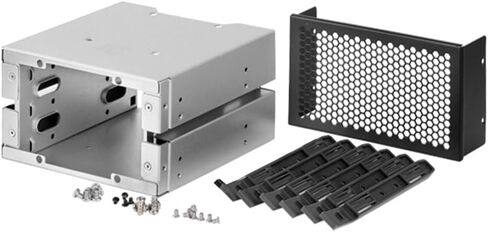 حامل قفص HDD مقاس 3.5 بوصة - معدن أسود + فضي - يدعم 3 محركات أقراص ثابتة in Kuwait