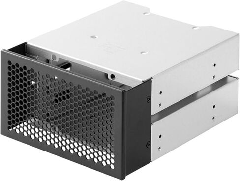 حامل قفص HDD مقاس 3.5 بوصة - معدن أسود + فضي - يدعم 3 محركات أقراص ثابتة in Kuwait