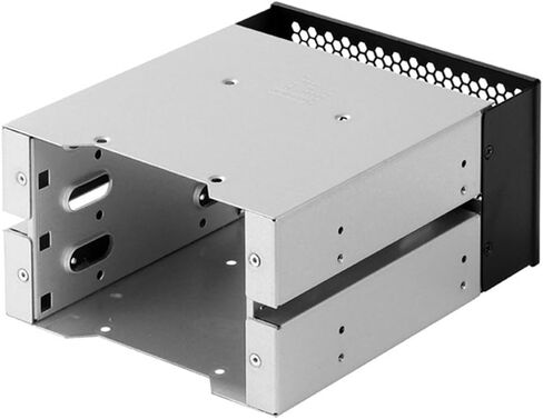 حامل قفص HDD مقاس 3.5 بوصة - معدن أسود + فضي - يدعم 3 محركات أقراص ثابتة in Kuwait