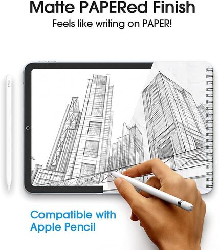amFilm PAPERed Glass Screen Protector compatible with iPad Pro 10.5 inch (2017), iPad Air 3 10.5inch (2019), 9H Tempered Glass Screen Protector with a Paper-Matte Finish, Face ID & Apple Pen (1 Pack) in Saudi Arabia
