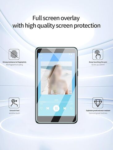 Screen Protector for AGPTEK T08X 4" Android 14 MP4 Music Player, High-definition Scratch Resistant Film,HD Clear,Bubble Free with Easy Installation Kit, 3 Pack in Saudi Arabia