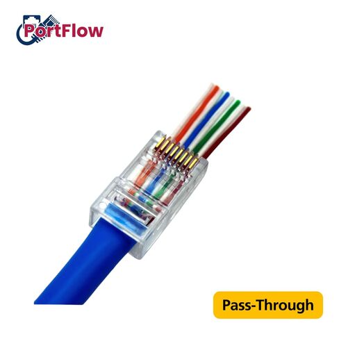 PortFow Cat6 RJ45 تمر عبر المقابس المعيارية غير المحمية (UTP) EZ تجعيد مطلية بالذهب 3U 3-Prong 8P8C موصلات 50 حزمة in Saudi Arabia