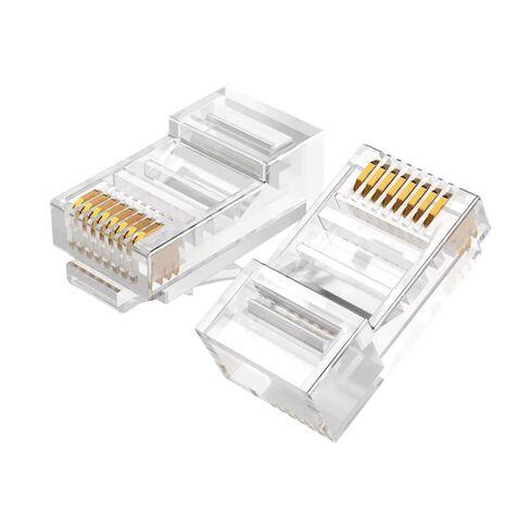 PortFow Cat6 RJ45 تمر عبر المقابس المعيارية غير المحمية (UTP) EZ تجعيد مطلية بالذهب 3U 3-Prong 8P8C موصلات 50 حزمة in Saudi Arabia