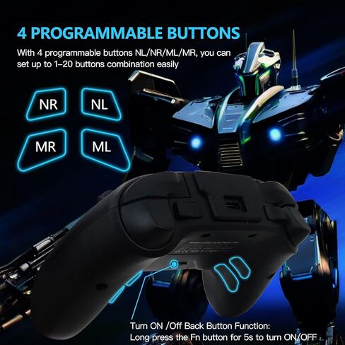 وحدة تحكم بلوتوث لاسلكية مطورة للكمبيوتر الشخصي (لنظام التشغيل Windows 7 8 10 11)، لأجهزة Android، لأجهزة iPhone/iPad/Mac/Apple TV، لـ Switch/Switch Lite/Switch OLED، لـ Steam Deck، لـ Tesla، للألعاب السحابية in Kuwait