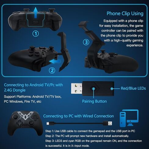 وحدة تحكم بلوتوث لاسلكية مطورة للكمبيوتر الشخصي (لنظام التشغيل Windows 7 8 10 11)، لأجهزة Android، لأجهزة iPhone/iPad/Mac/Apple TV، لـ Switch/Switch Lite/Switch OLED، لـ Steam Deck، لـ Tesla، للألعاب السحابية in Kuwait