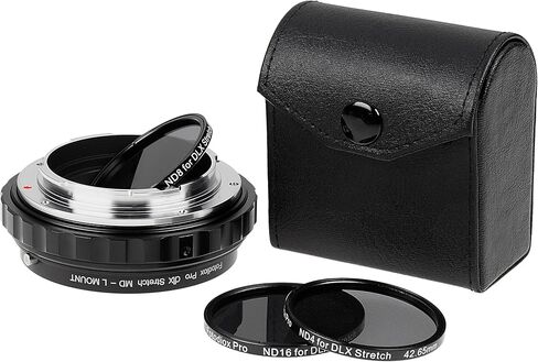 Fotodiox DLX Stretch Adapter Compatible with Minolta MD Lens for L-Mount Alliance Cameras, Featuring Macro and ND Filter Capabilities in Saudi Arabia