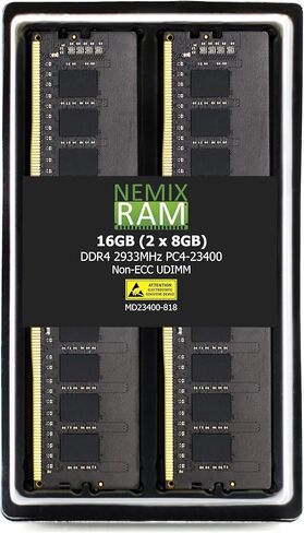 NEMIX RAM 16GB (2X8GB) DDR4 2933MHZ PC4-23400 1Rx8 1.2V CL21 288-PIN Non-ECC UDIMM Unbuffered Desktop Memory KIT in Saudi Arabia