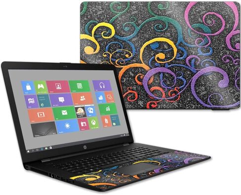 غلاف لامع لامع من MightySkins لجهاز الكمبيوتر المحمول HP 17t مقاس 17.3 بوصة (2017) - دوامات ملونة | لمسة نهائية لامعة واقية ومتينة شديدة اللمعان | سهلة التطبيق والإزالة وتغيير الأنماط | صنع في الولايات المتحدة الأمريكية in Kuwait